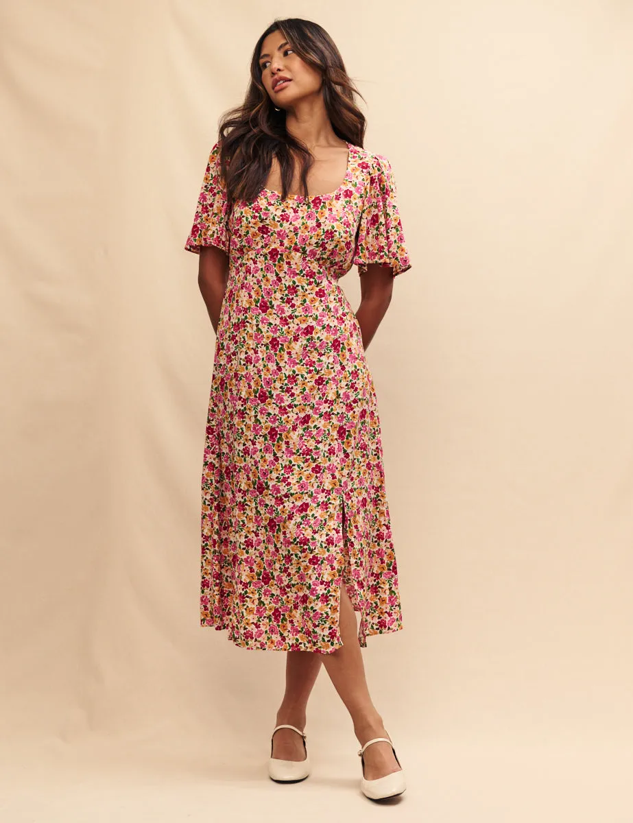 Pink Floral Dee Dee Midi Dress sold by Nobody's Child