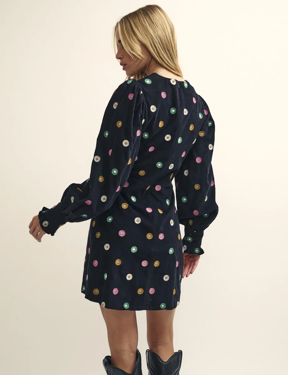 Black Cord Embroidered Peggy Mini Dress sold by Nobody's Child product image thumbnail 3