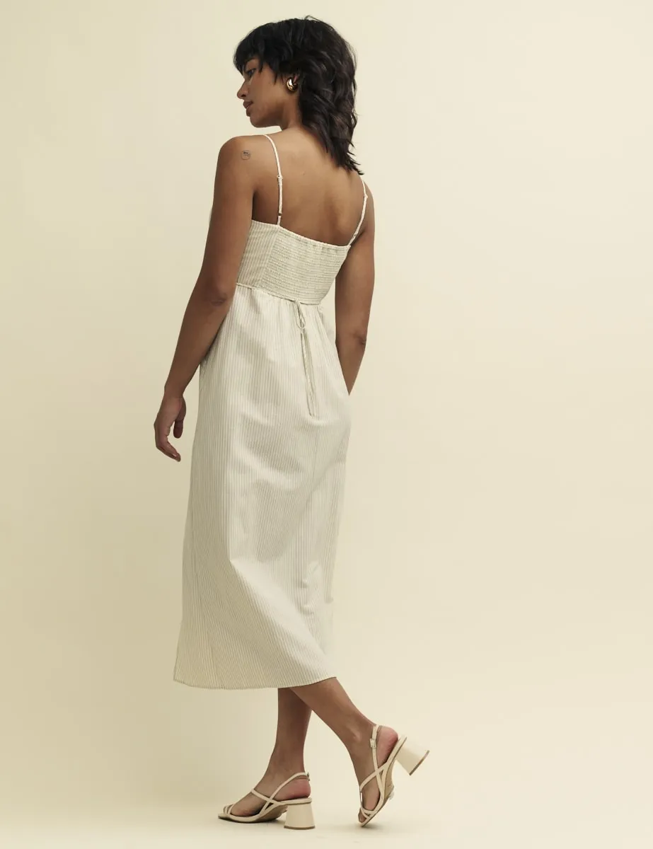 Cream Pinstripe Maddy Midi Dress sold by Nobody's Child product image thumbnail 3