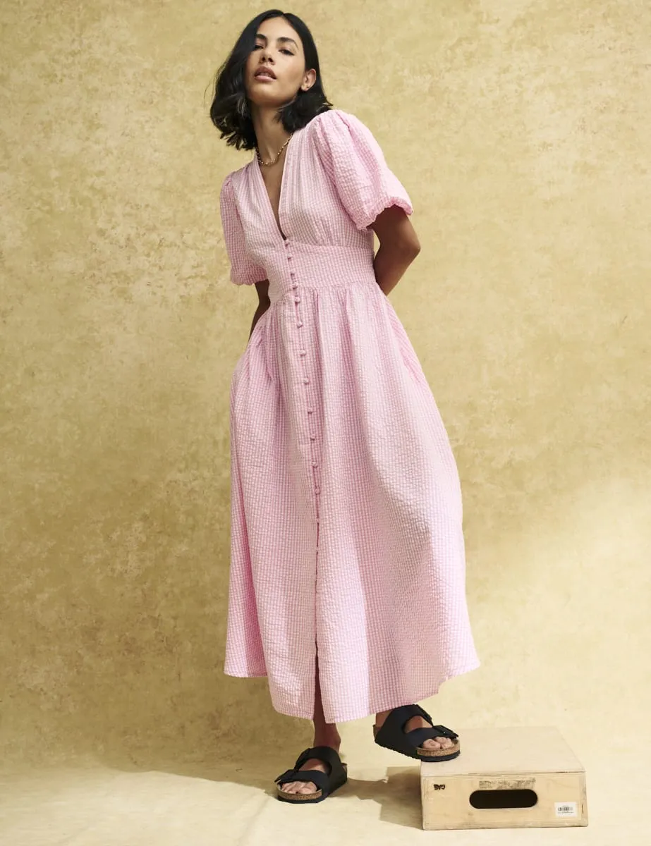 Pink Micro Gingham Starlight Midaxi Dress sold by Nobody's Child product image thumbnail 2