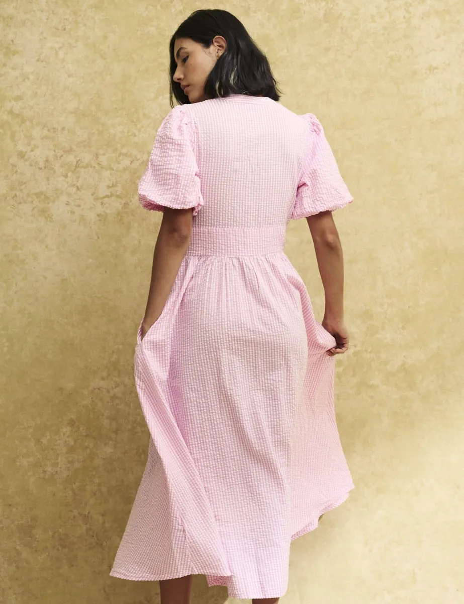 Pink Micro Gingham Starlight Midaxi Dress sold by Nobody's Child product image thumbnail 3