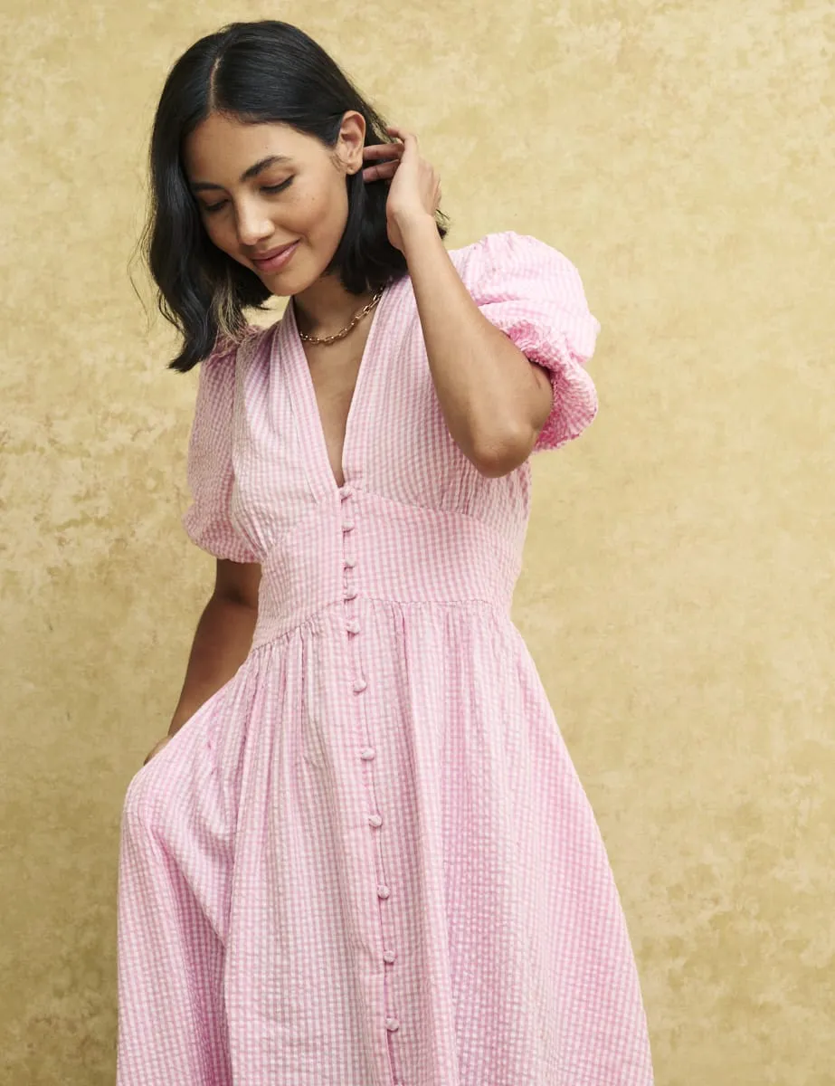 Pink Micro Gingham Starlight Midaxi Dress sold by Nobody's Child product image thumbnail 4