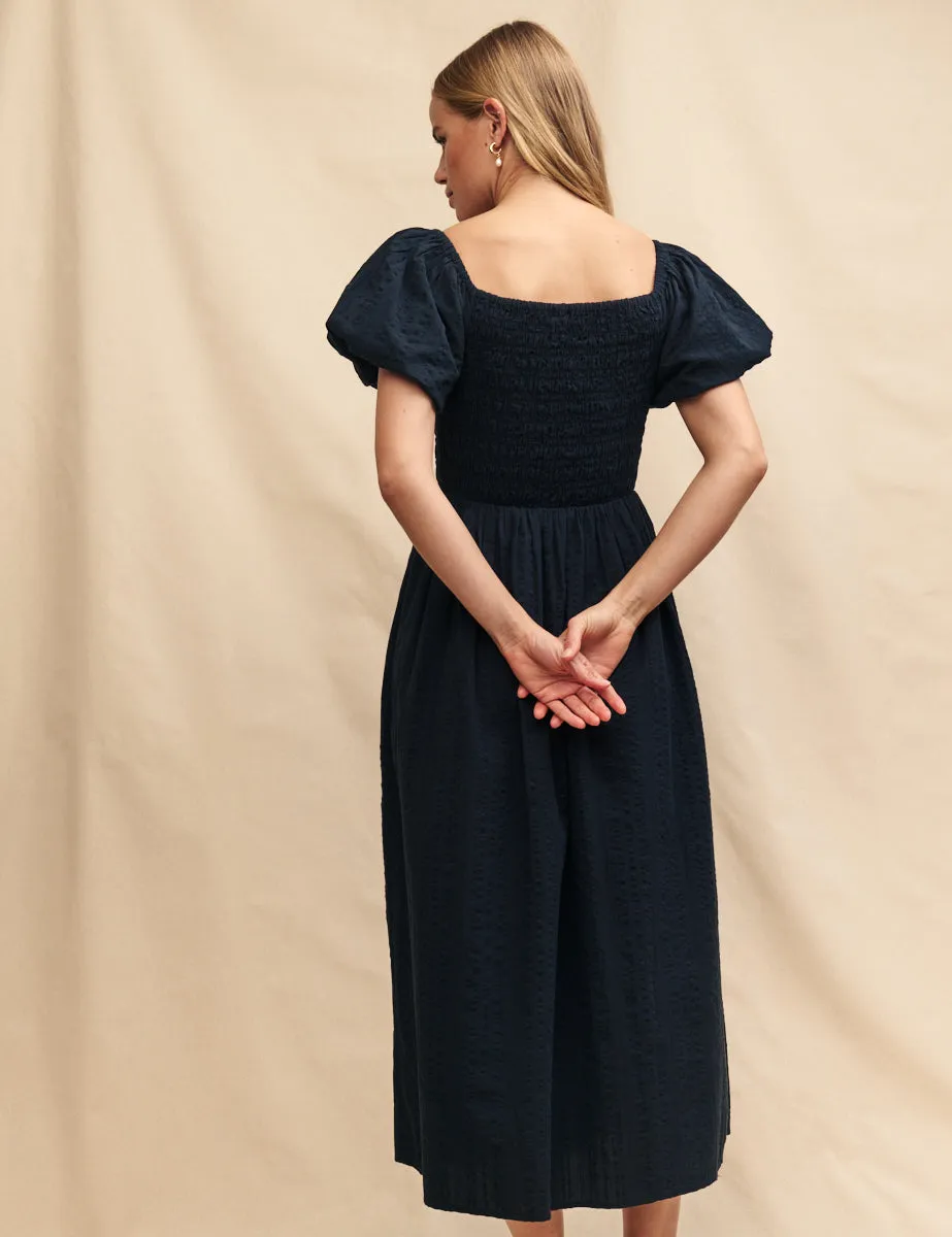 Black Puff Sleeve Suraya Midi Dress sold by Nobody's Child product image thumbnail 4