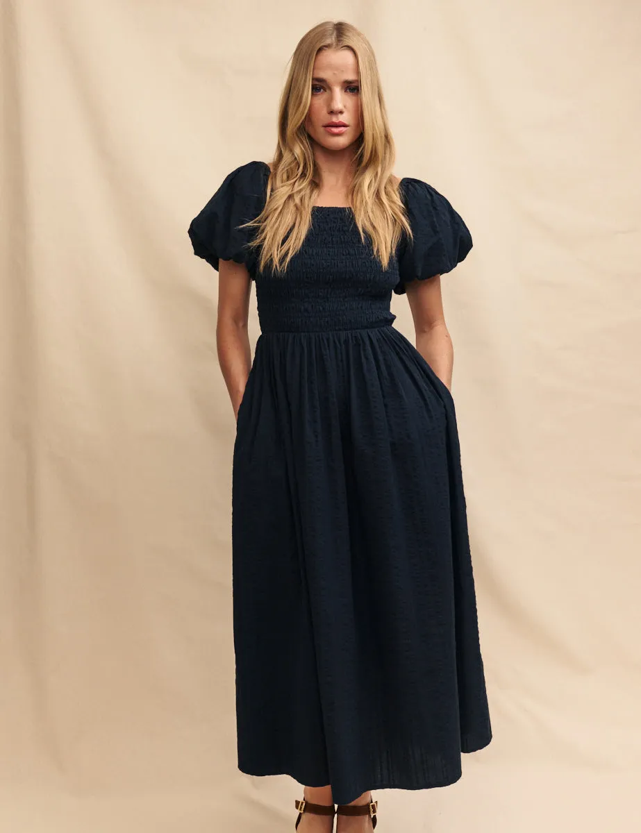 Black Puff Sleeve Suraya Midi Dress sold by Nobody's Child product image thumbnail 3
