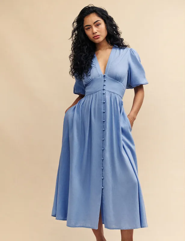 Petite Blue Starlight Midi Dress made by Nobody's Child