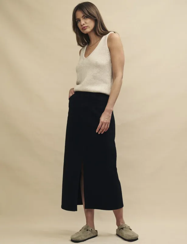 Black Denim Midi Skirt sold by Nobody's Child