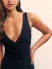 Black Ruched Bodice Midi Dress sold by Nobody's Child