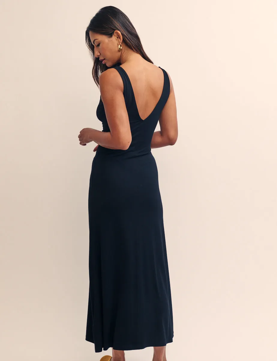 Black Ruched Bodice Midi Dress sold by Nobody's Child product image thumbnail 4