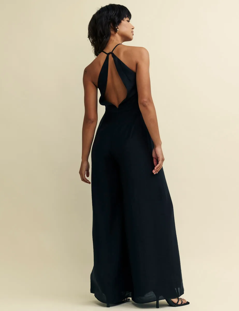 Black Halter Neck Tess Jumpsuit sold by Nobody's Child product image thumbnail 4