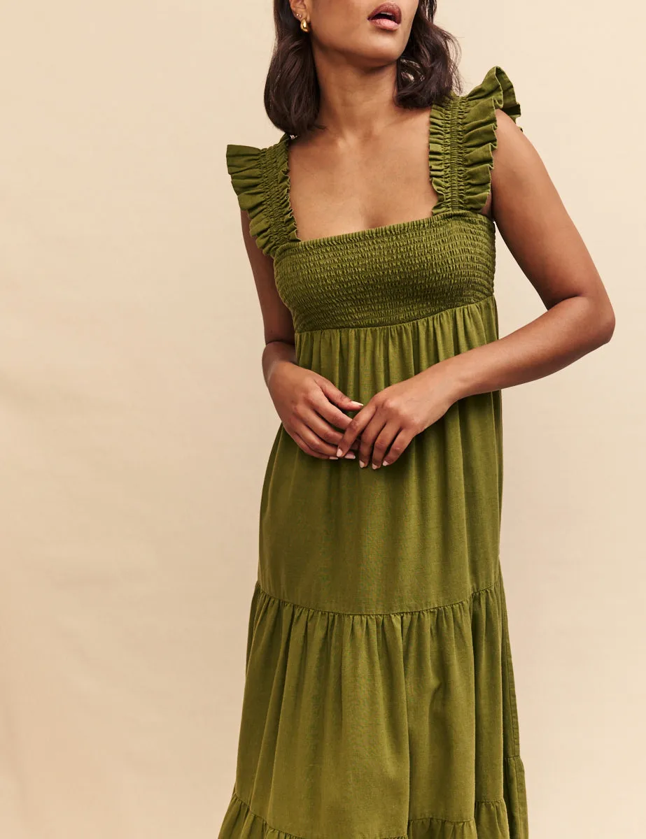 Khaki Green Maya Maxi Dress sold by Nobody's Child product image thumbnail 2