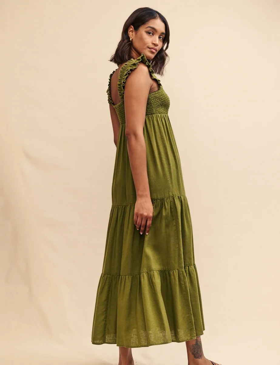 Khaki Green Maya Maxi Dress sold by Nobody's Child product image thumbnail 4