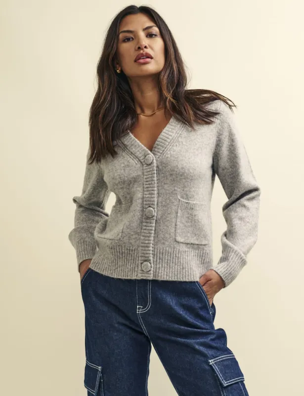 Grey Pocket Detail Knitted Cardigan sold by Nobody's Child