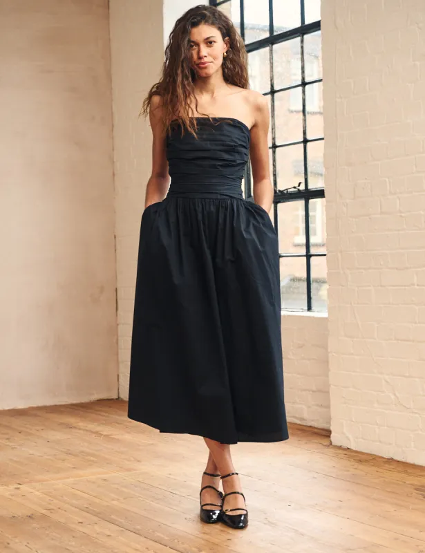 Black Bandeau Felicity Midi Dress sold by Nobody's Child
