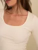Cream Scoop Neck Long Sleeve Top sold by Nobody's Child