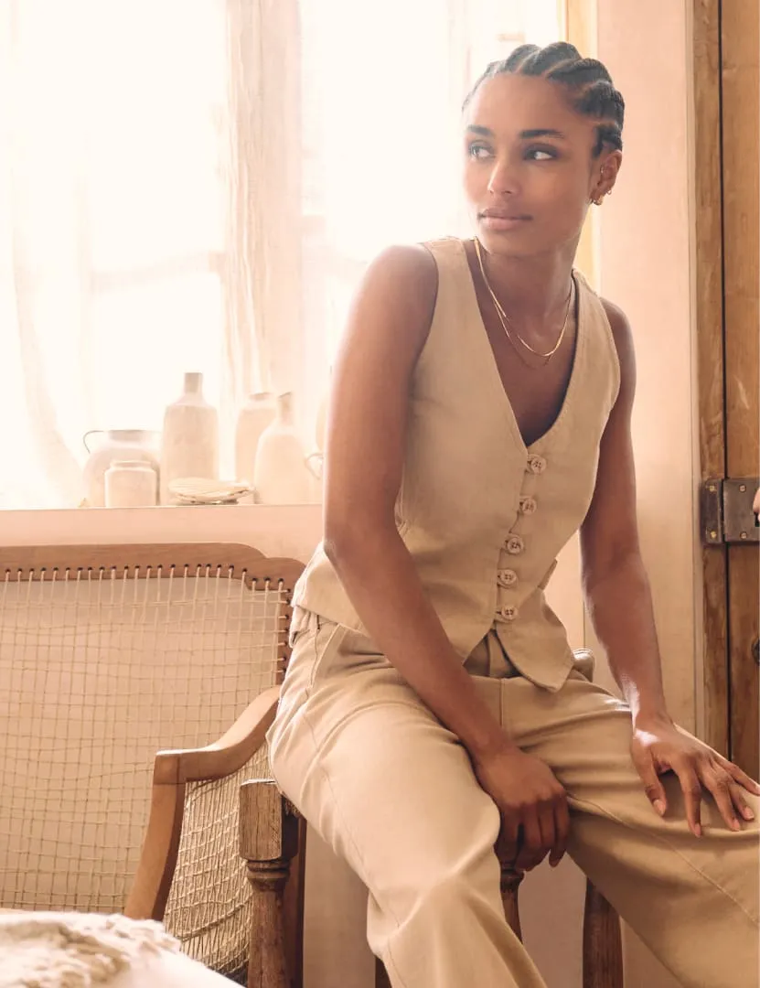 Beige Denim Waistcoat sold by Nobody's Child