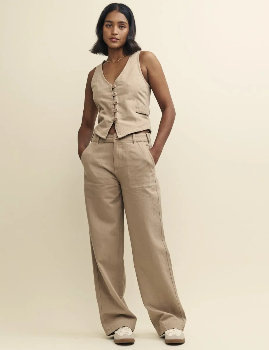 Beige Denim Waistcoat sold by Nobody's Child product image thumbnail 3