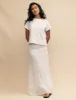 White Tiered Augusta Maxi Skirt sold by Nobody's Child