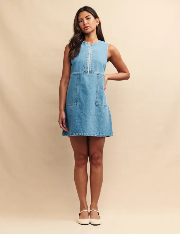 Light Blue Denim Homerton Mini Dress sold by Nobody's Child