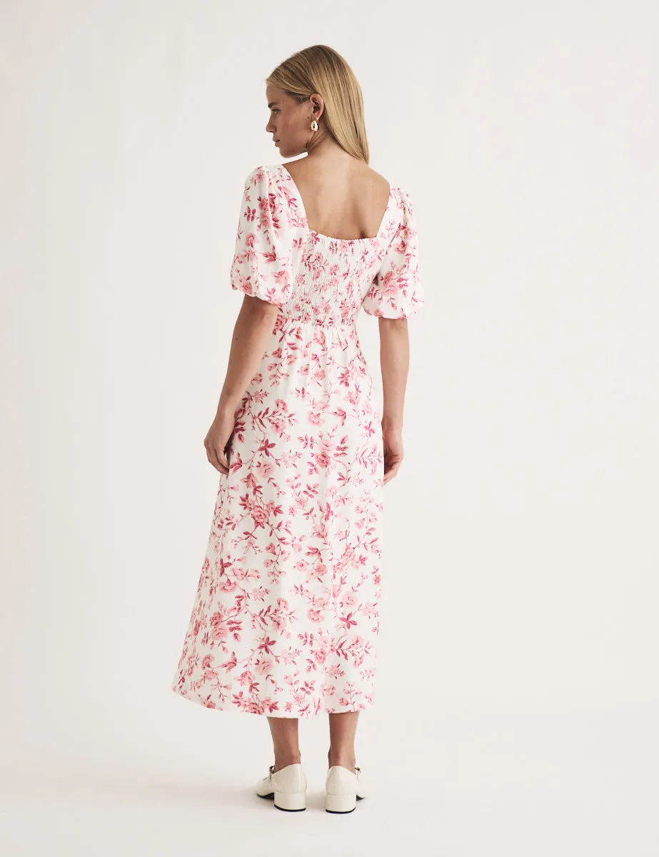 Pink Ditsy Floral Lara Midi Dress sold by Nobody's Child product image thumbnail 4