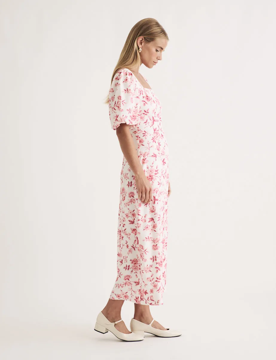 Pink Ditsy Floral Lara Midi Dress sold by Nobody's Child product image thumbnail 3
