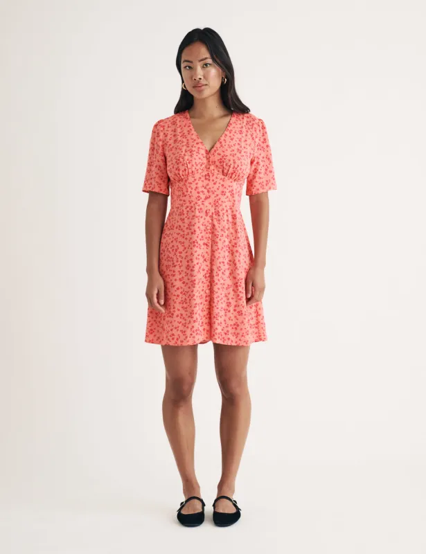 Pink Ditsy Floral Alexa Mini Dress sold by Nobody's Child