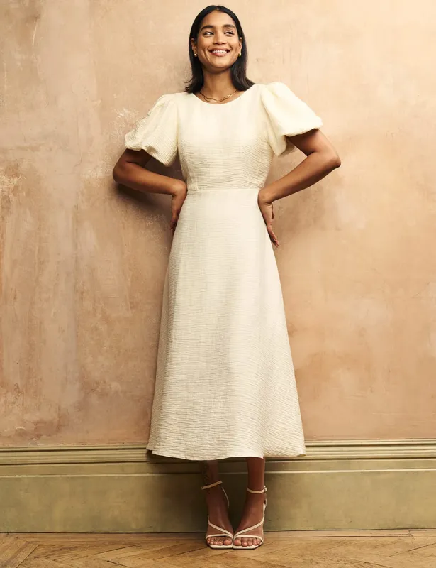 Cream Puff Sleeve Zora Midaxi Dress sold by Nobody's Child
