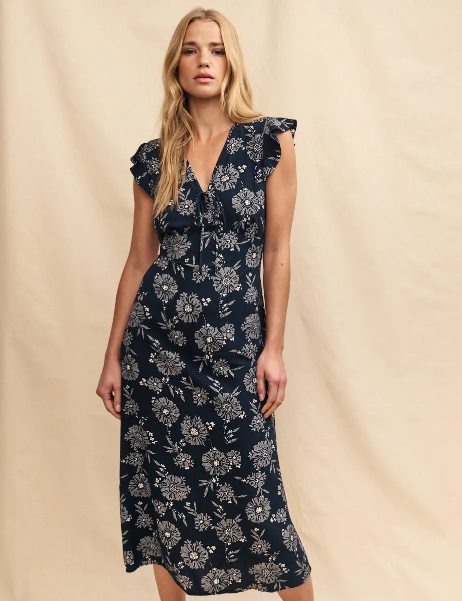 Black Flower Print Lily Midi Dress sold by Nobody's Child product image thumbnail 3