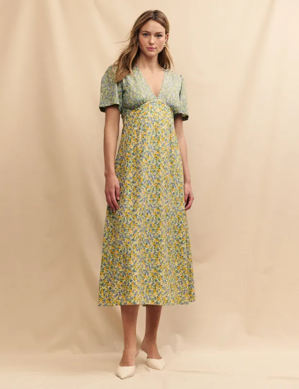 Multi Ditsy Floral Leo Midi Dress sold by Nobody's Child