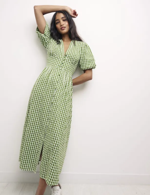 Green Gingham Starlight Midi Dress sold by Nobody's Child