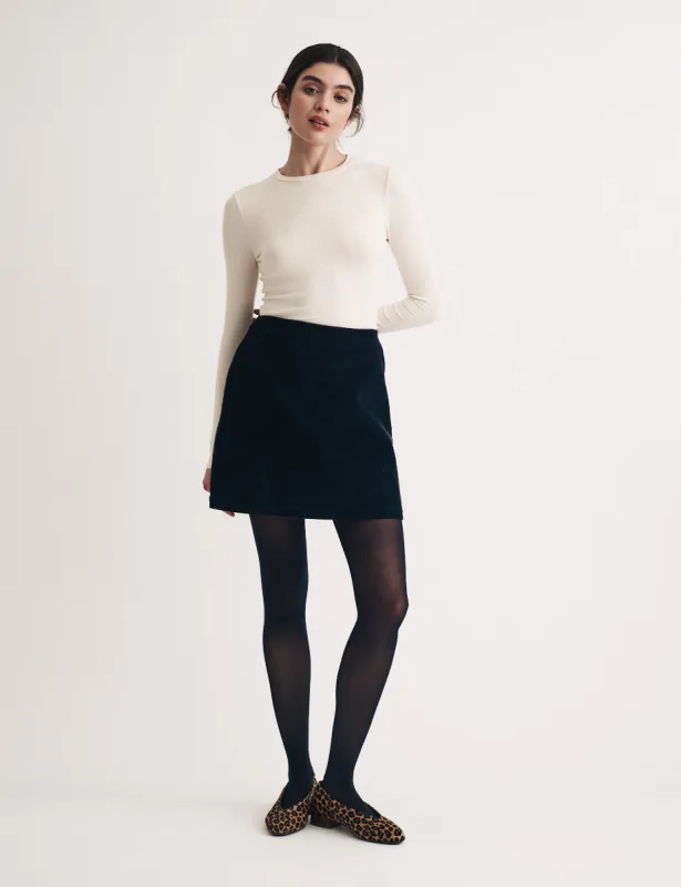 Black Cord Mini Skirt sold by Nobody's Child