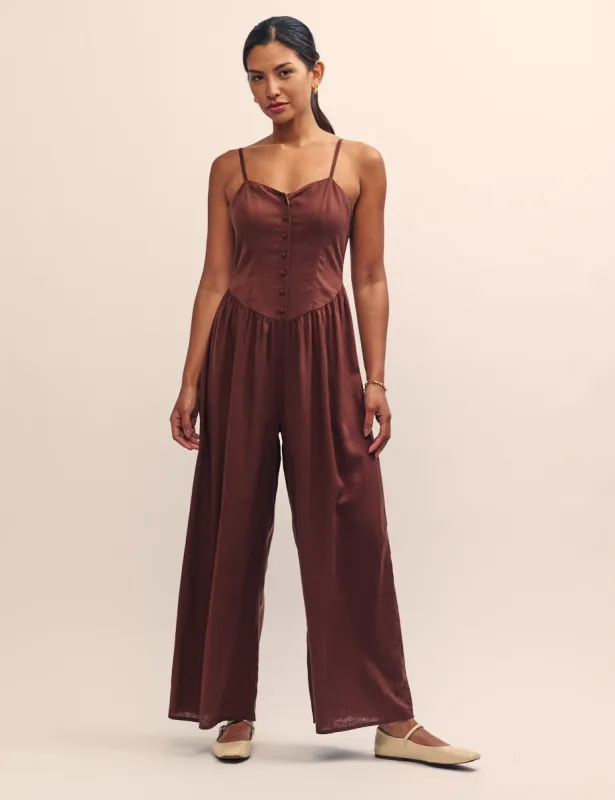Brown Tricia Jumpsuit sold by Nobody's Child