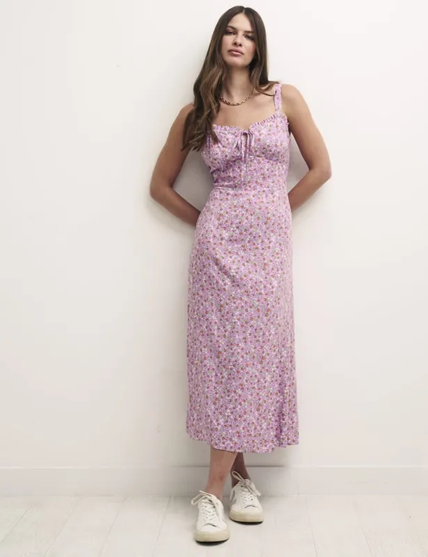 Sleeveless Floral Tie Front Lucia Midi Dress sold by Nobody's Child