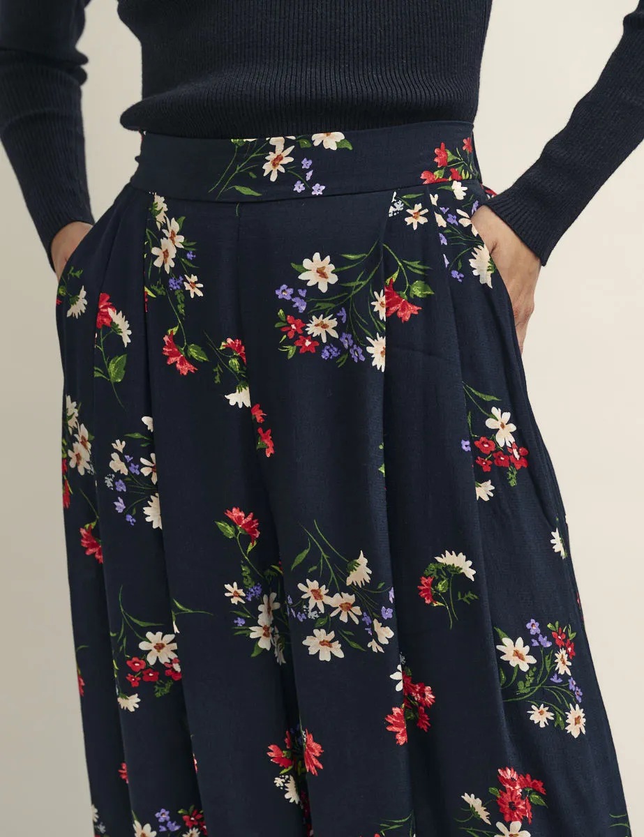 Black and Red Floral Wide Leg Zeena Trousers sold by Nobody's Child product image thumbnail 4