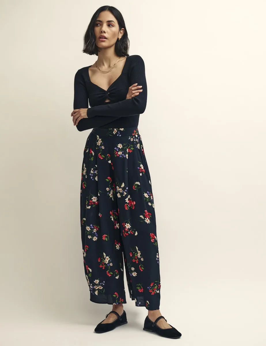 Black and Red Floral Wide Leg Zeena Trousers sold by Nobody's Child product image thumbnail 2