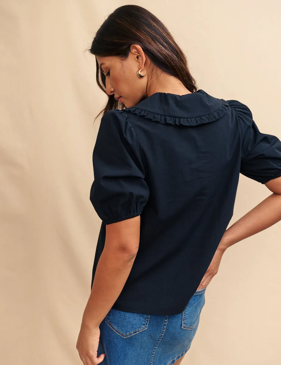 Black Collared Emmie Blouse sold by Nobody's Child product image thumbnail 4