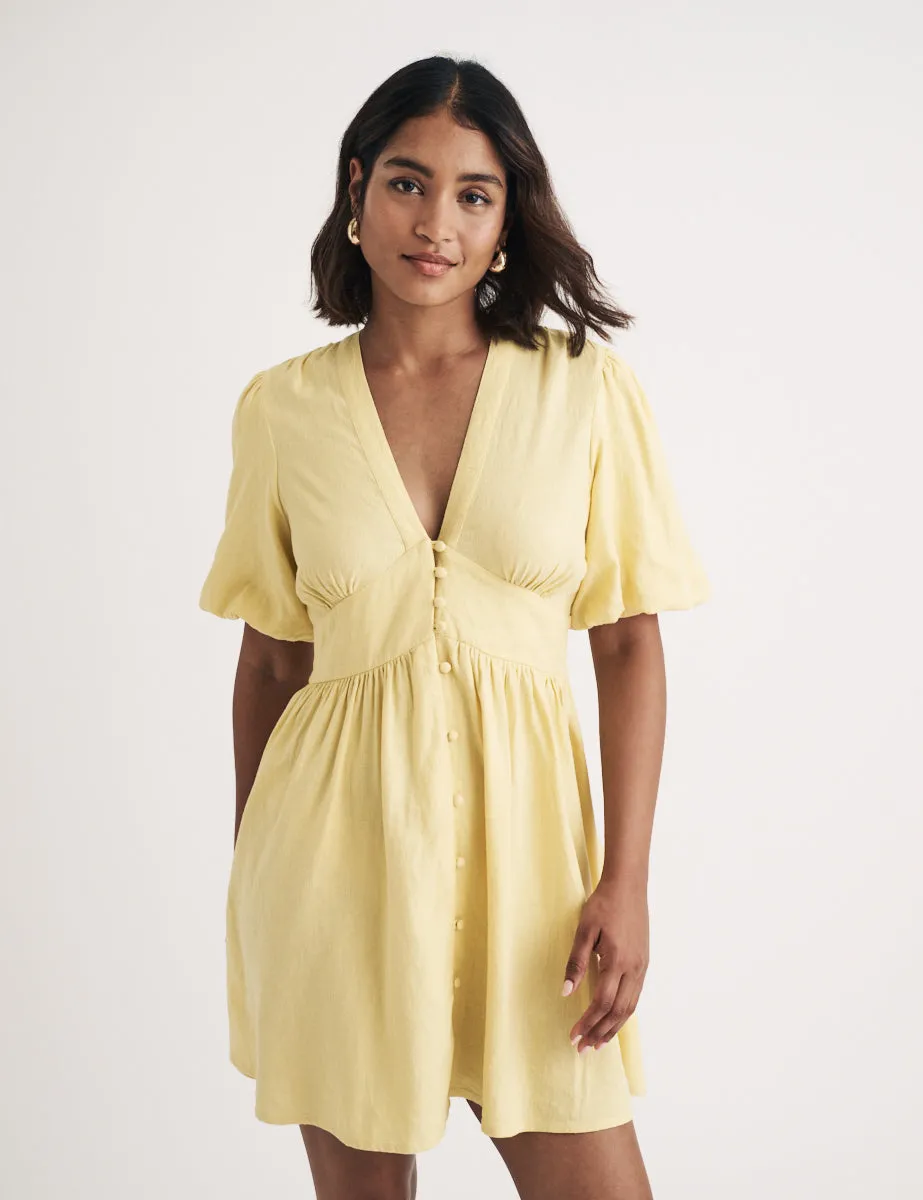 Butter Yellow Starlight Mini Dress sold by Nobody's Child product image thumbnail 3