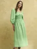 Green Square Neck Franzie Midi Dress sold by Nobody's Child