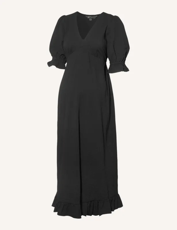 Maternity Black Delilah Midi Dress sold by Nobody's Child