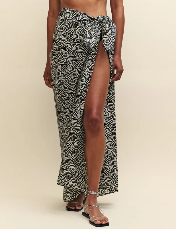 Black Animal Print Sarong made by Nobody's Child