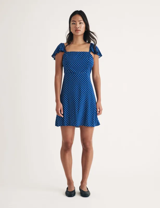 Blue Polka Dot Elsie Mini Dress sold by Nobody's Child