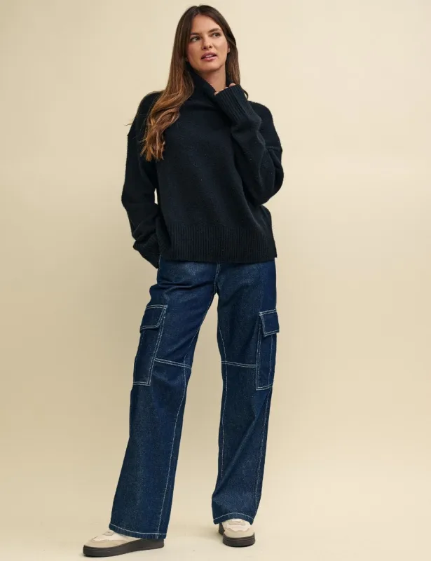 Dark Denim Cargo Jeans sold by Nobody's Child