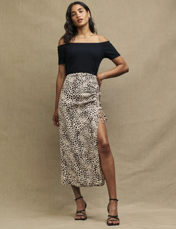 Animal Spot Print Alicia Midi Skirt sold by Nobody's Child