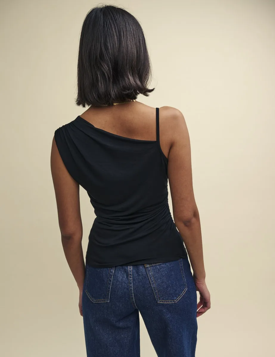Black Asymmetric Sleeveless Top sold by Nobody's Child product image thumbnail 3