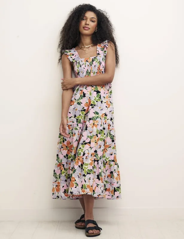 Pink Floral Maya Midi Dress sold by Nobody's Child