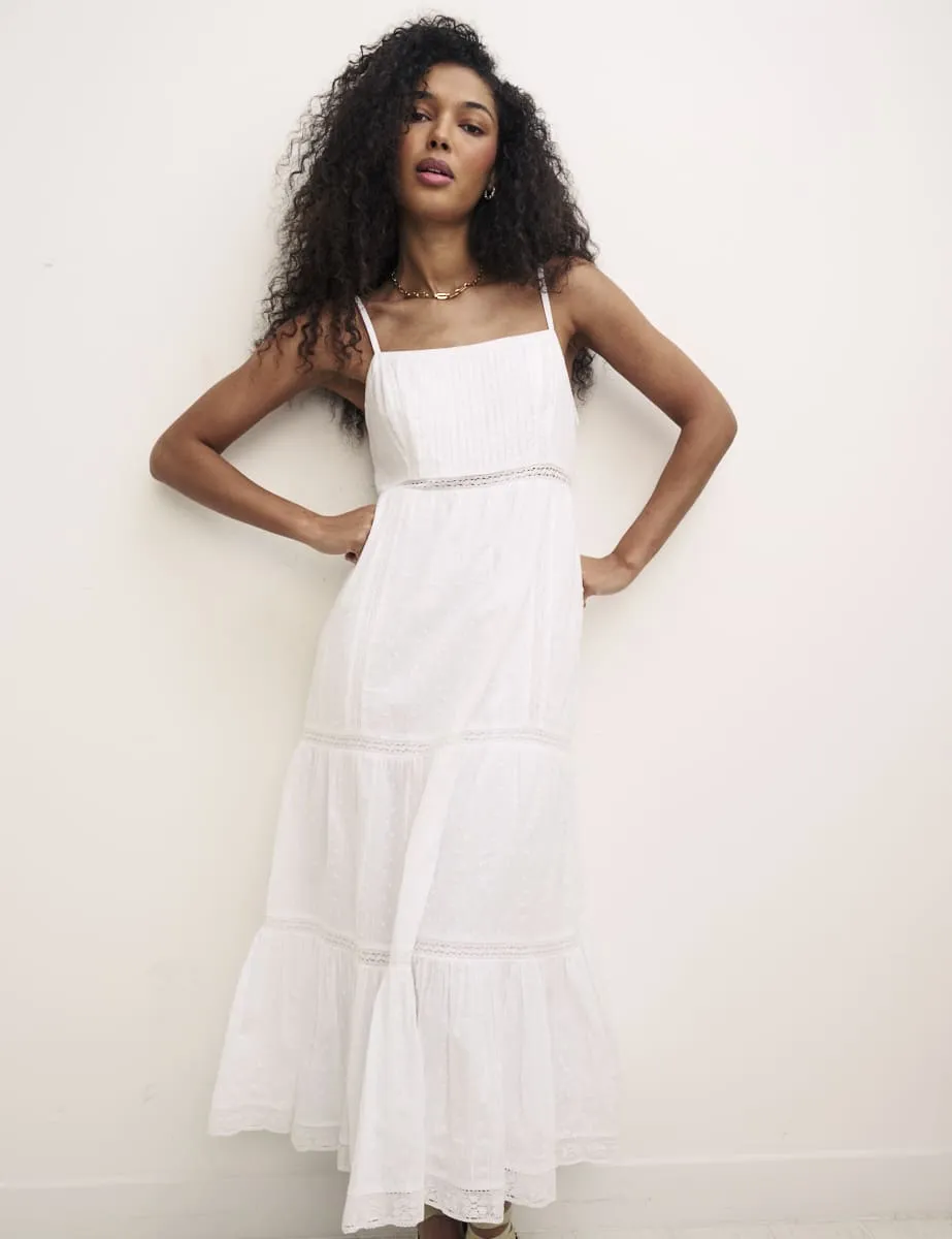 Petite White Sylvia Midi Dress sold by Nobody's Child