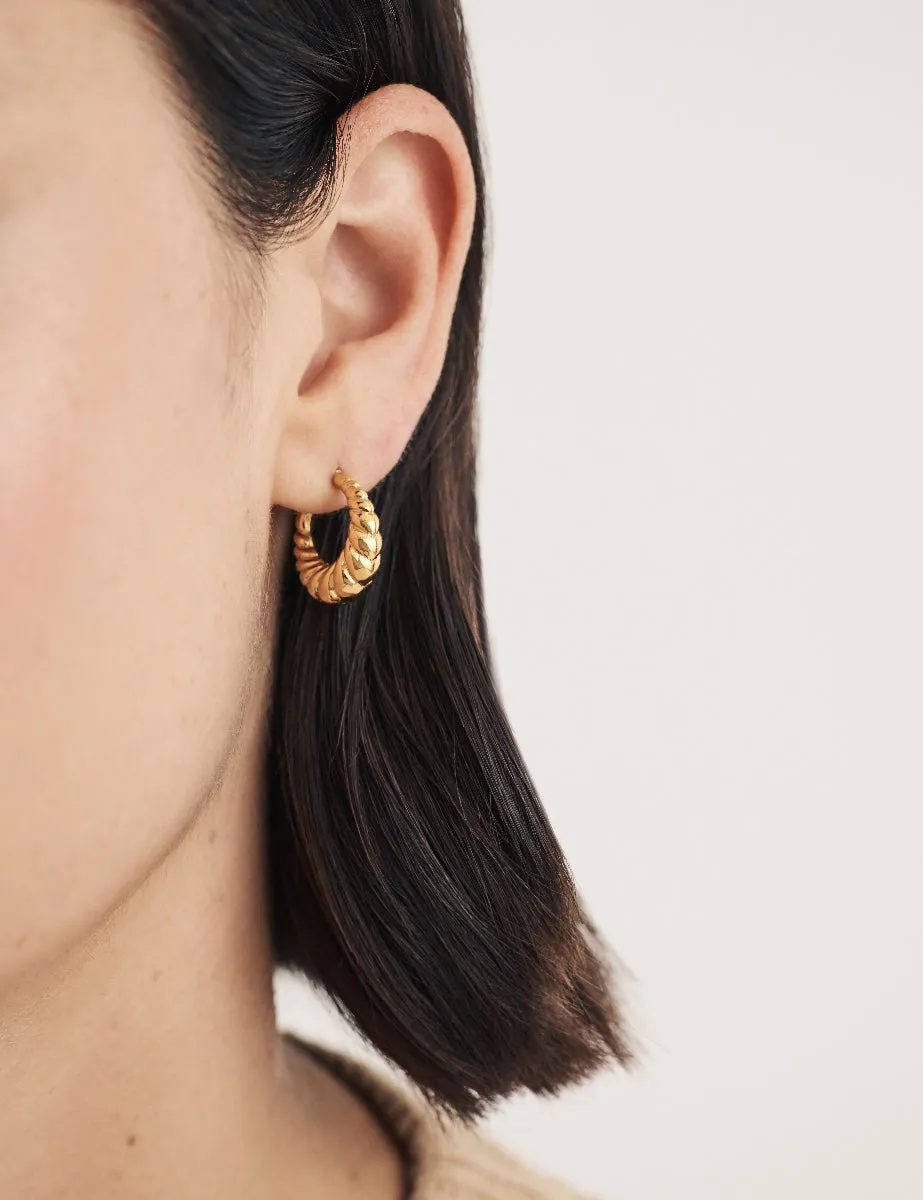 Gold Croissant Huggie Hoop Earrings sold by Nobody's Child product image thumbnail 2