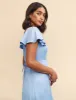 Blue Satin jacquard Elsie Midi Dress sold by Nobody's Child