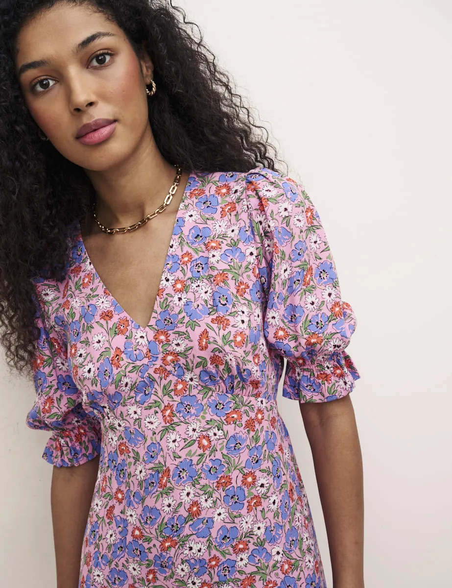 Vintage Pink Floral Delilah Midi Dress sold by Nobody's Child product image thumbnail 2