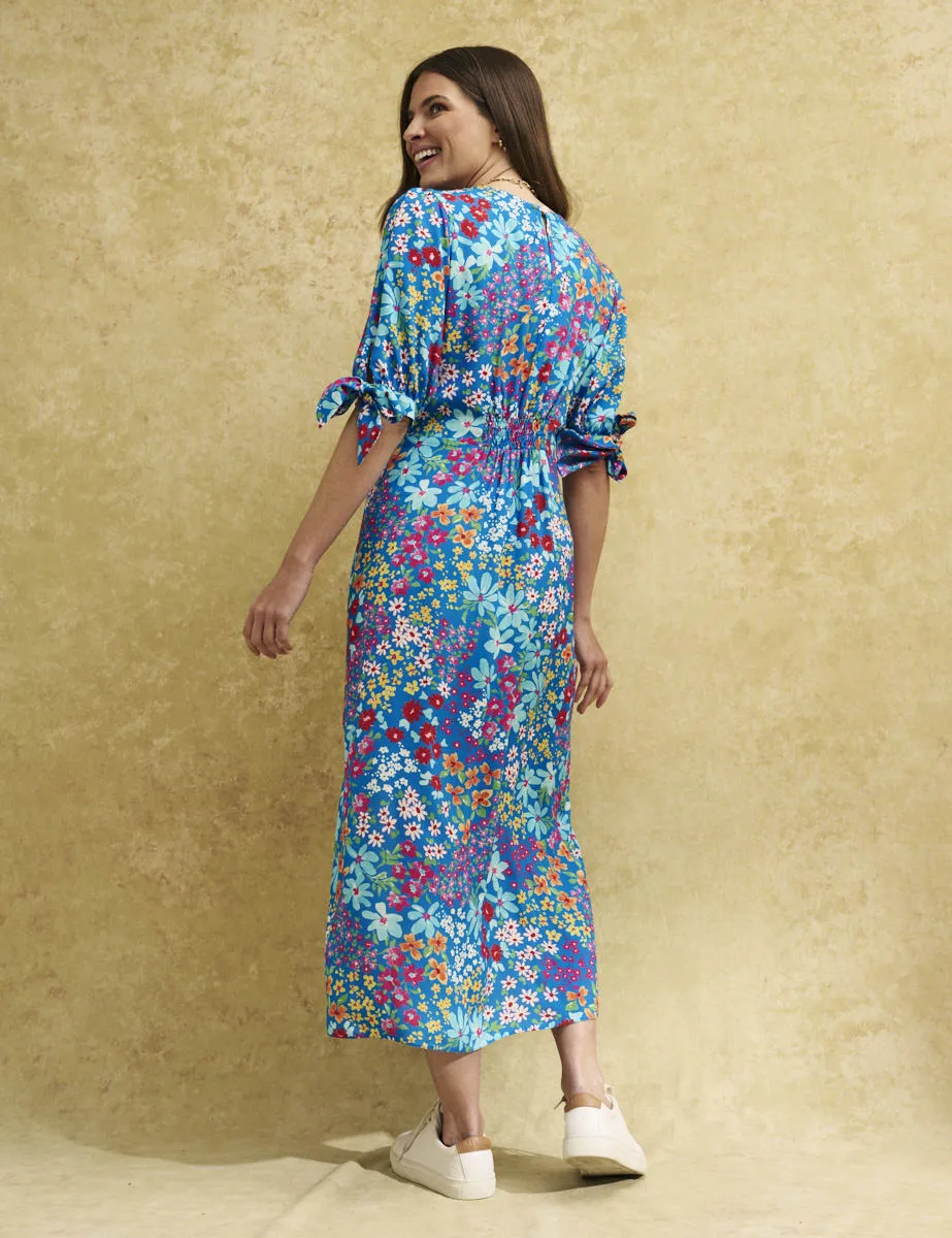 Blue Floral Esme Midi Dress sold by Nobody's Child product image thumbnail 4