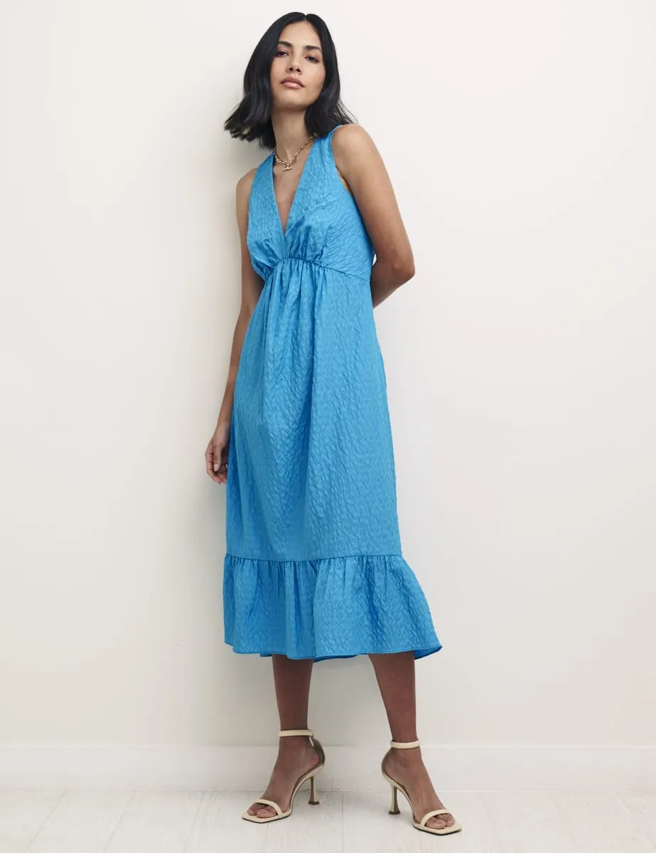 Blue Amy Sleeveless Midi Dress sold by Nobody's Child